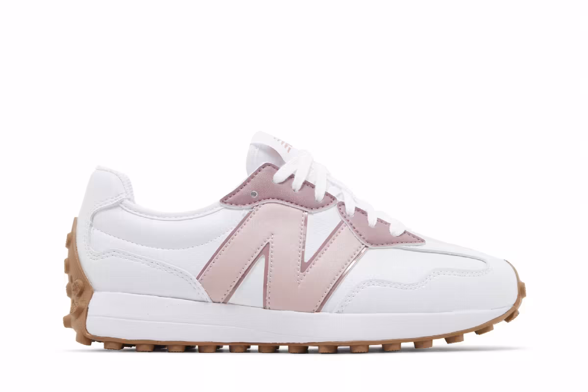 New Balance Women's 327 Golf White Pink Gum, view 2