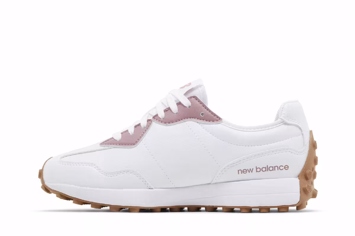 New Balance Women's 327 Golf White Pink Gum, view 4