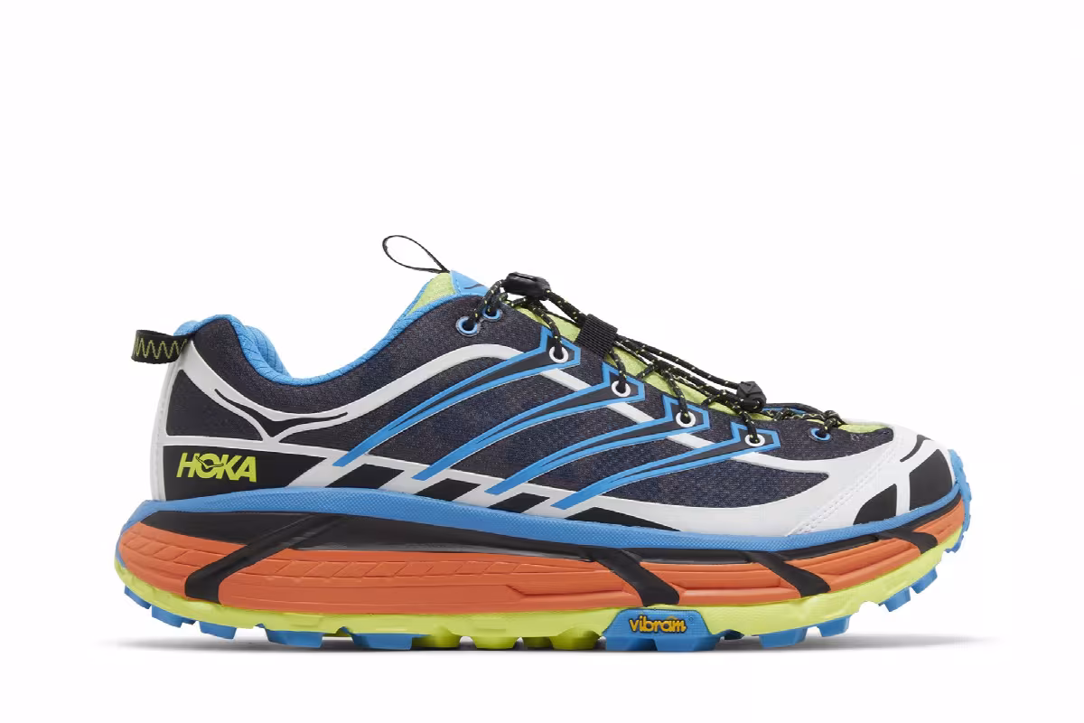 HOKA Mafate Three2 Black Diva Blue Orange, view 2
