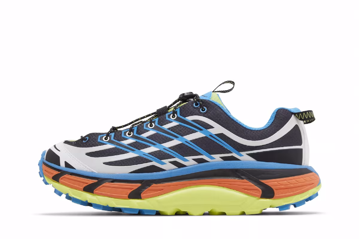 HOKA Mafate Three2 Black Diva Blue Orange, view 4