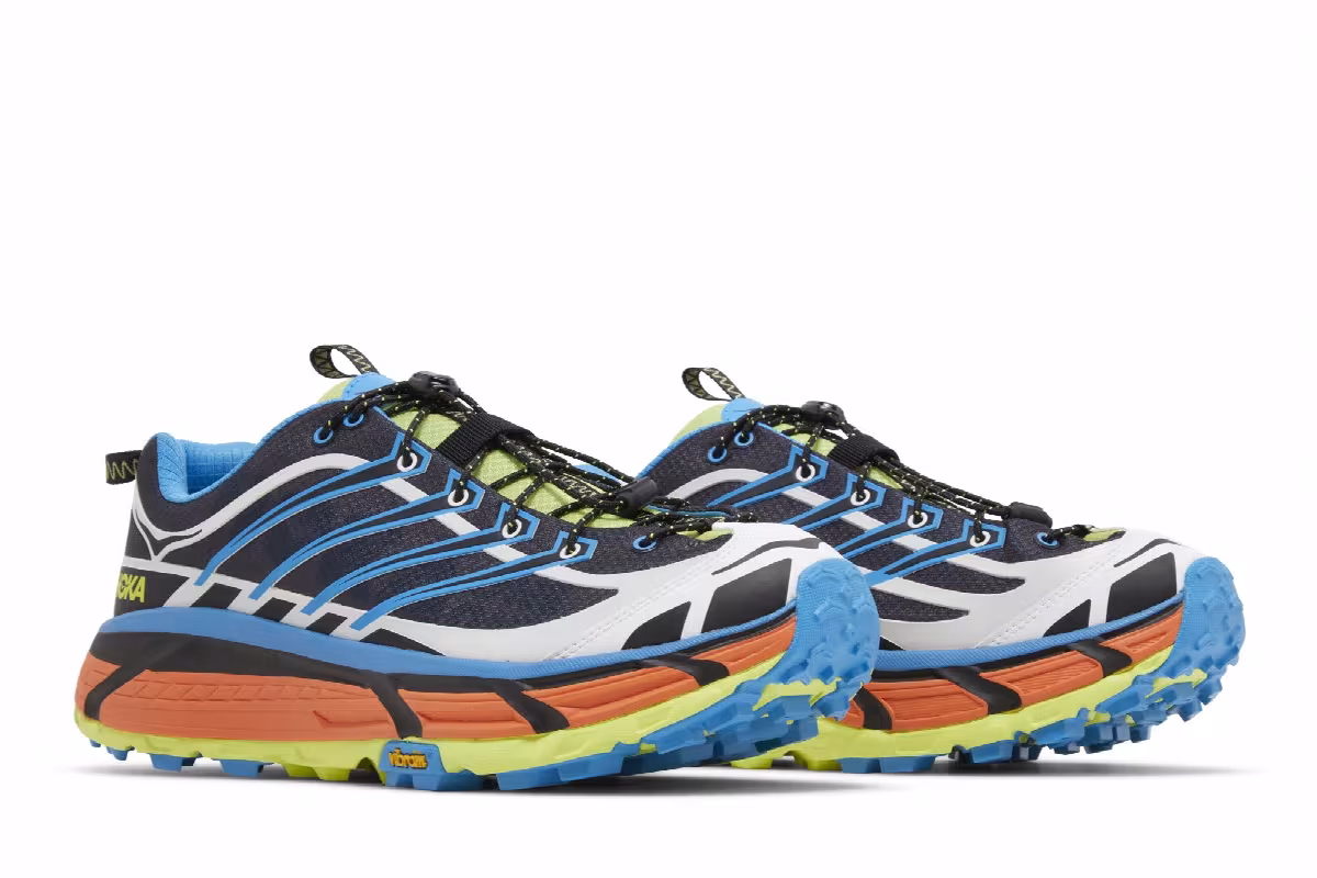 HOKA Mafate Three2 Black Diva Blue Orange, view 9