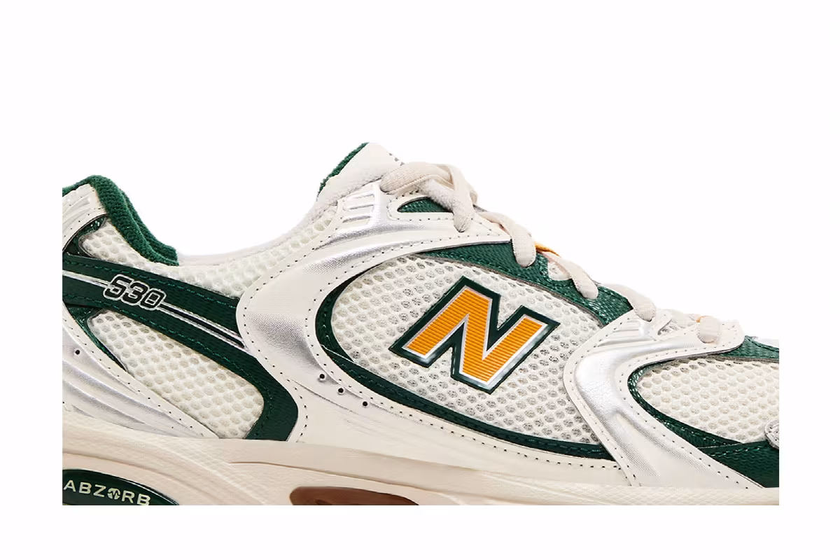 New Balance 530 White Green Gold, view 3