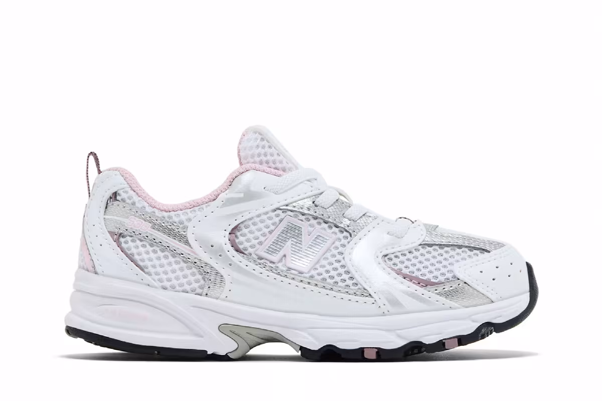 New Balance 530 Bungee Toddler White Mid Century Pink, view 2