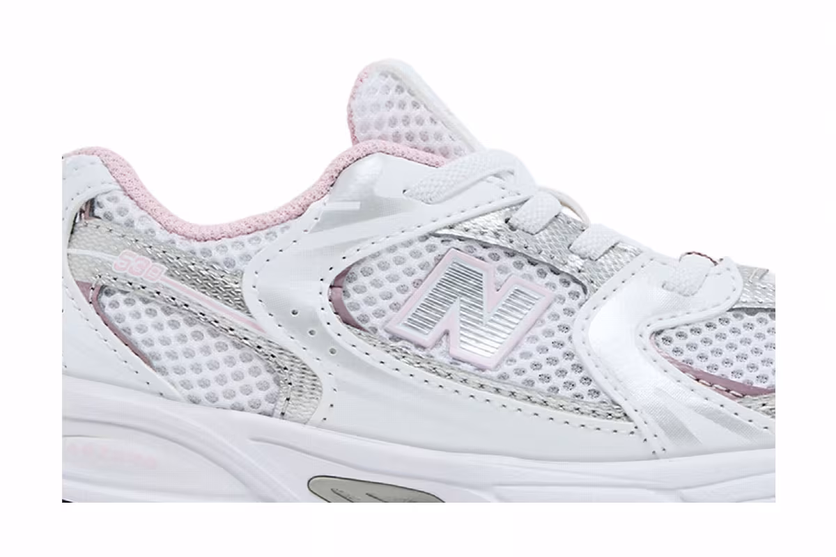 New Balance 530 Bungee Toddler White Mid Century Pink, view 3