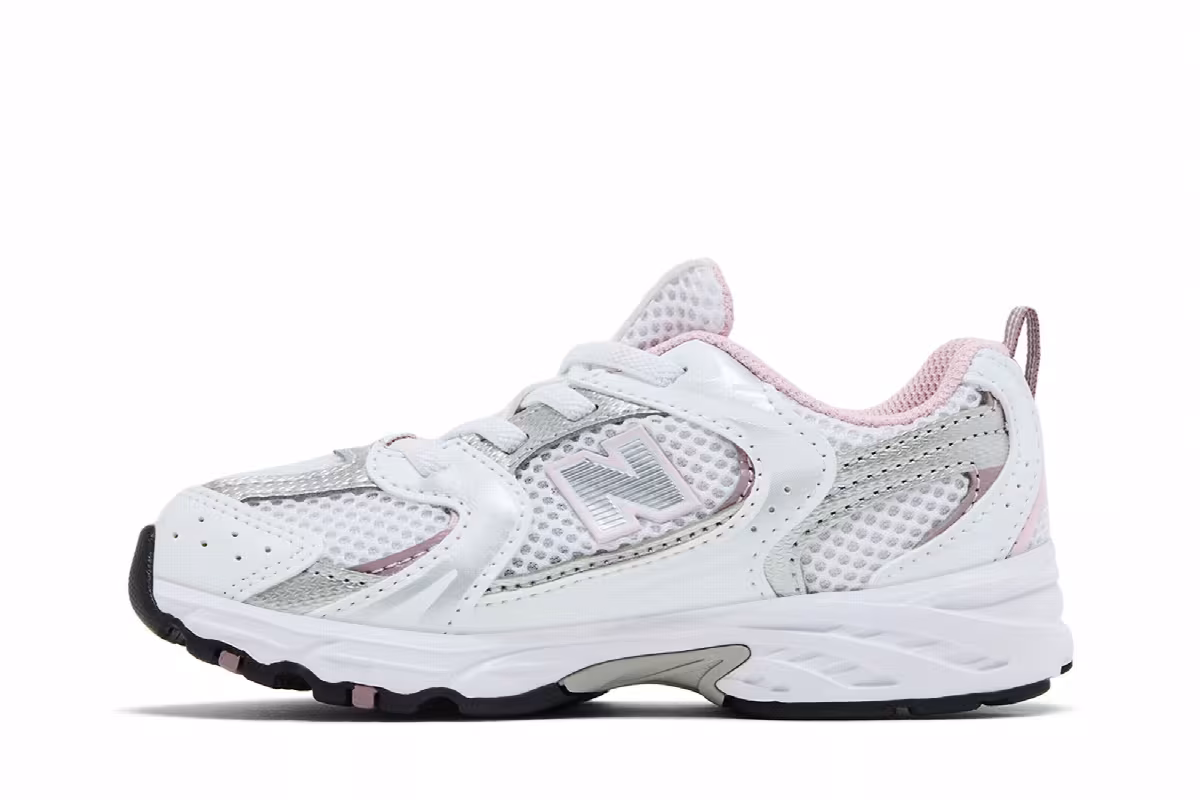 New Balance 530 Bungee Toddler White Mid Century Pink, view 4