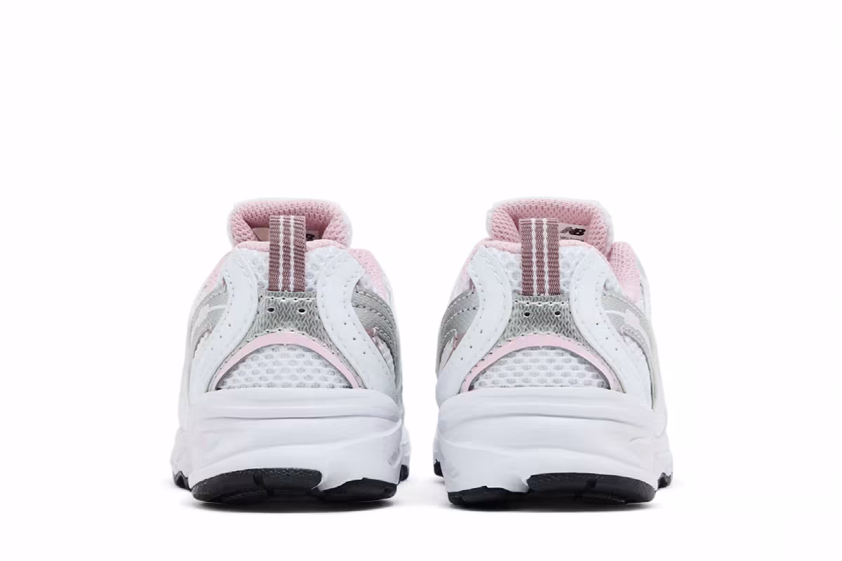 New Balance 530 Bungee Toddler White Mid Century Pink, view 7