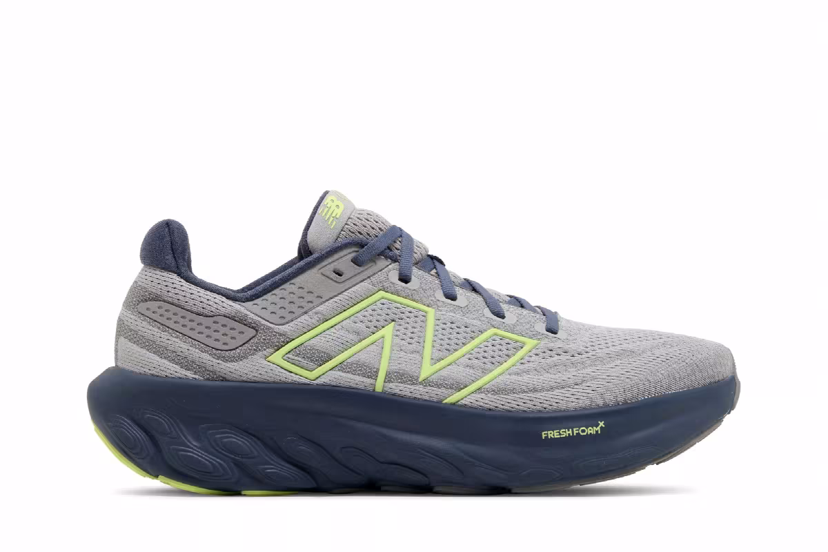 New Balance Fresh Foam X 1080v13 2E Wide Raincloud Indigo Lime, view 2