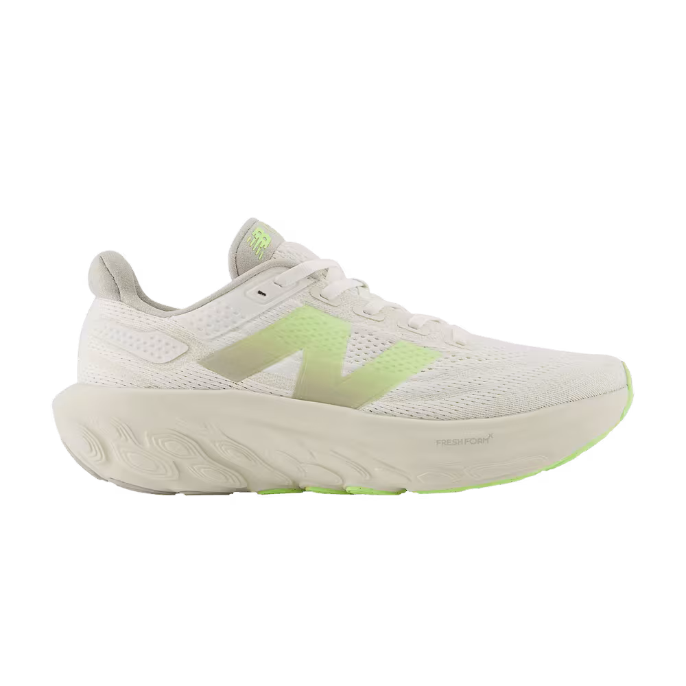 New Balance Women's Fresh Foam X 1080v13 Wide Moonrock Bleached Lime Glo