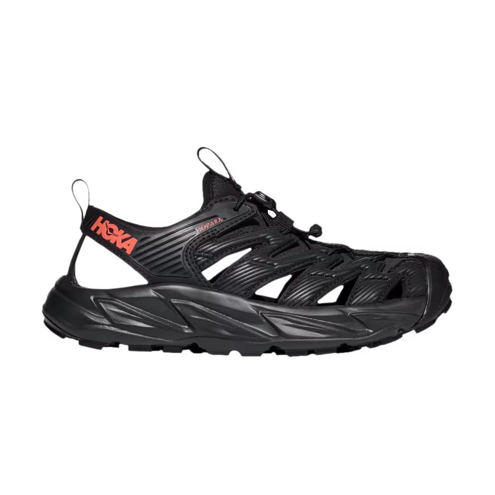 HOKA Women's Hopara Sandal Black Fusion Coral