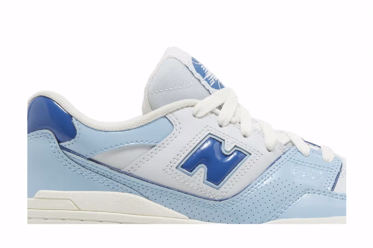 New Balance 550 Big Kid Patent Leather Pack - Chrome Blue, view 3