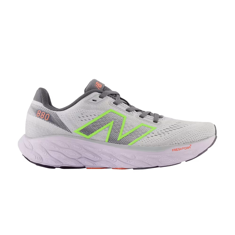 New Balance Women's Fresh Foam X 880v14 Wide Grey Matter Bleached Lime Glow