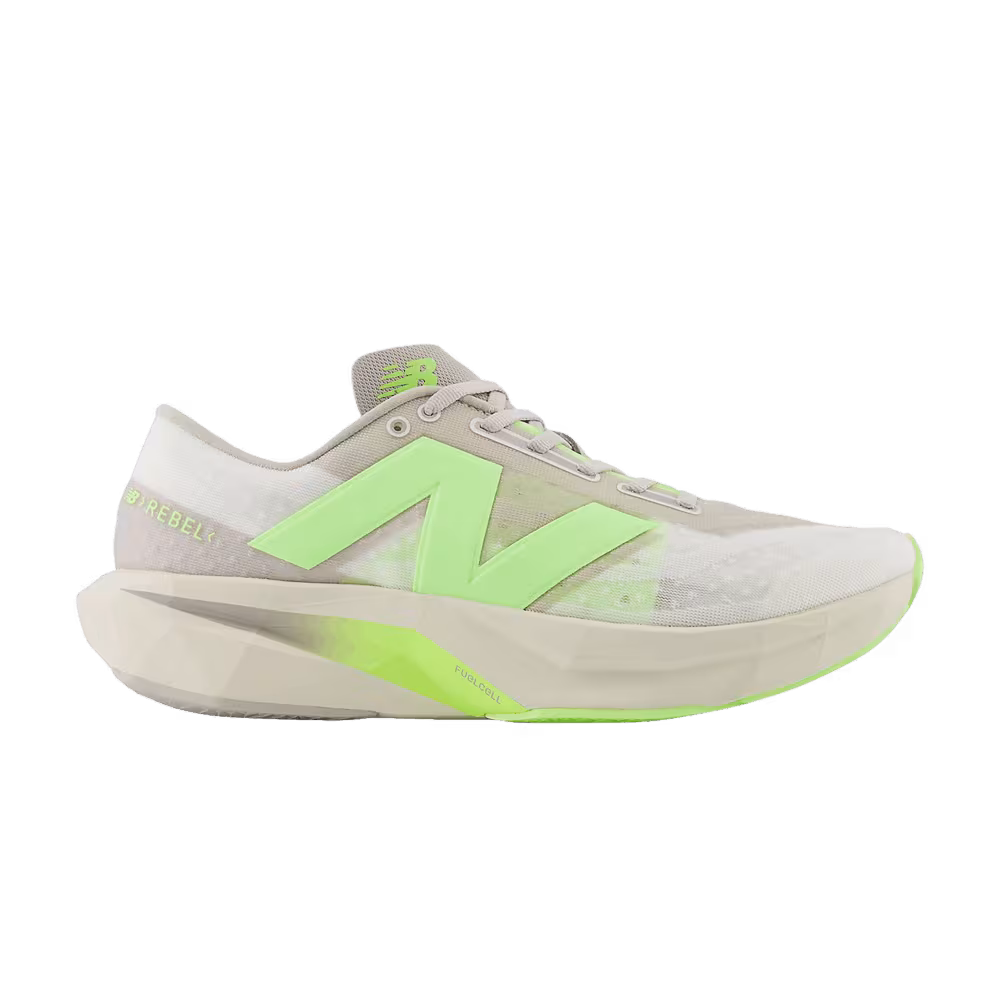 New Balance FuelCell Rebel v4 2E Wide Moonrock Bleached Lime Glo