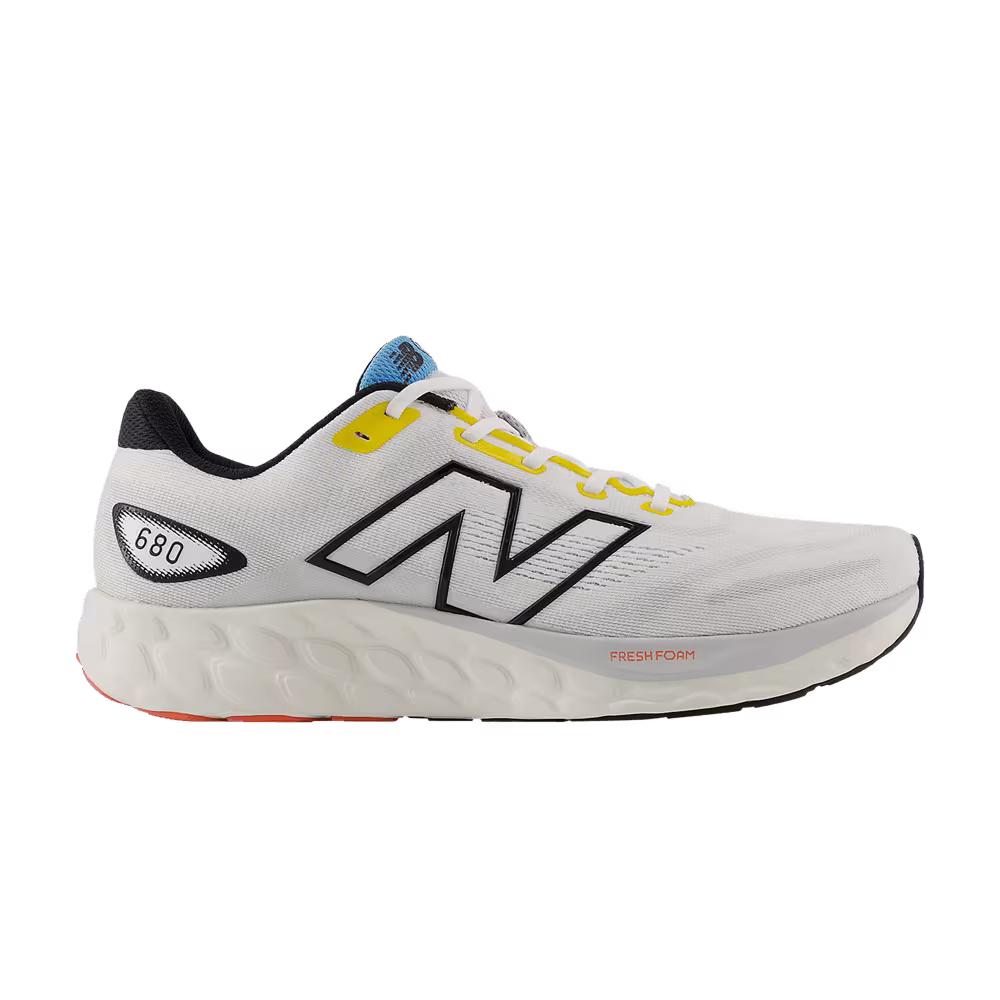 New Balance Fresh Foam 680v8 2E Wide White Ginger Lemon