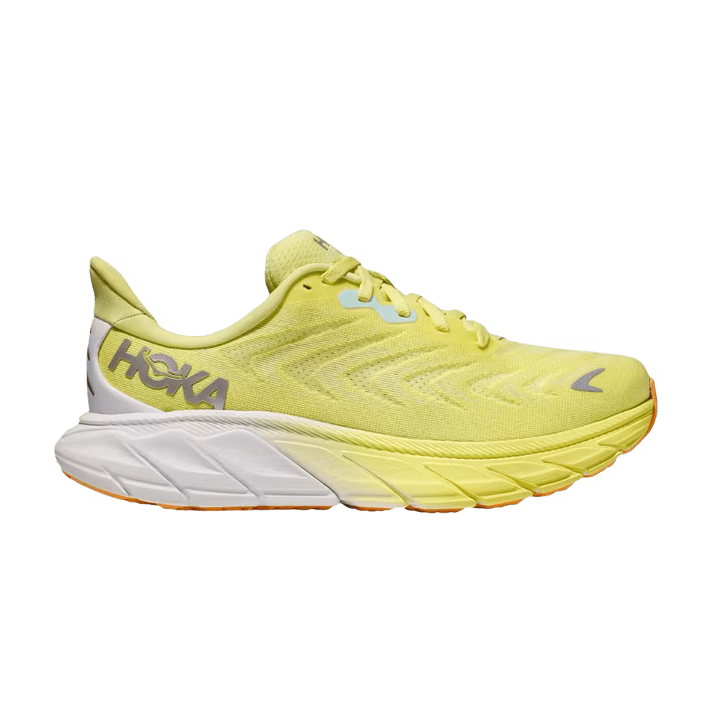 HOKA Women's Arahi 6 Citrus Glow White