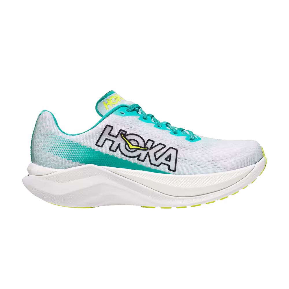 HOKA Mach X White Blue Glass