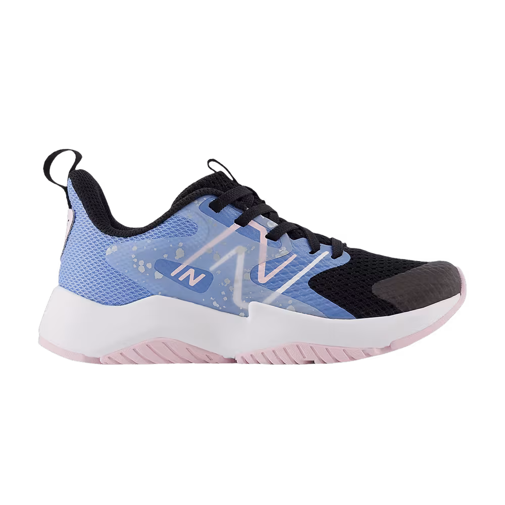 New Balance Rave Run v2 Little Kid Black Blue Laguna Paint Splatter