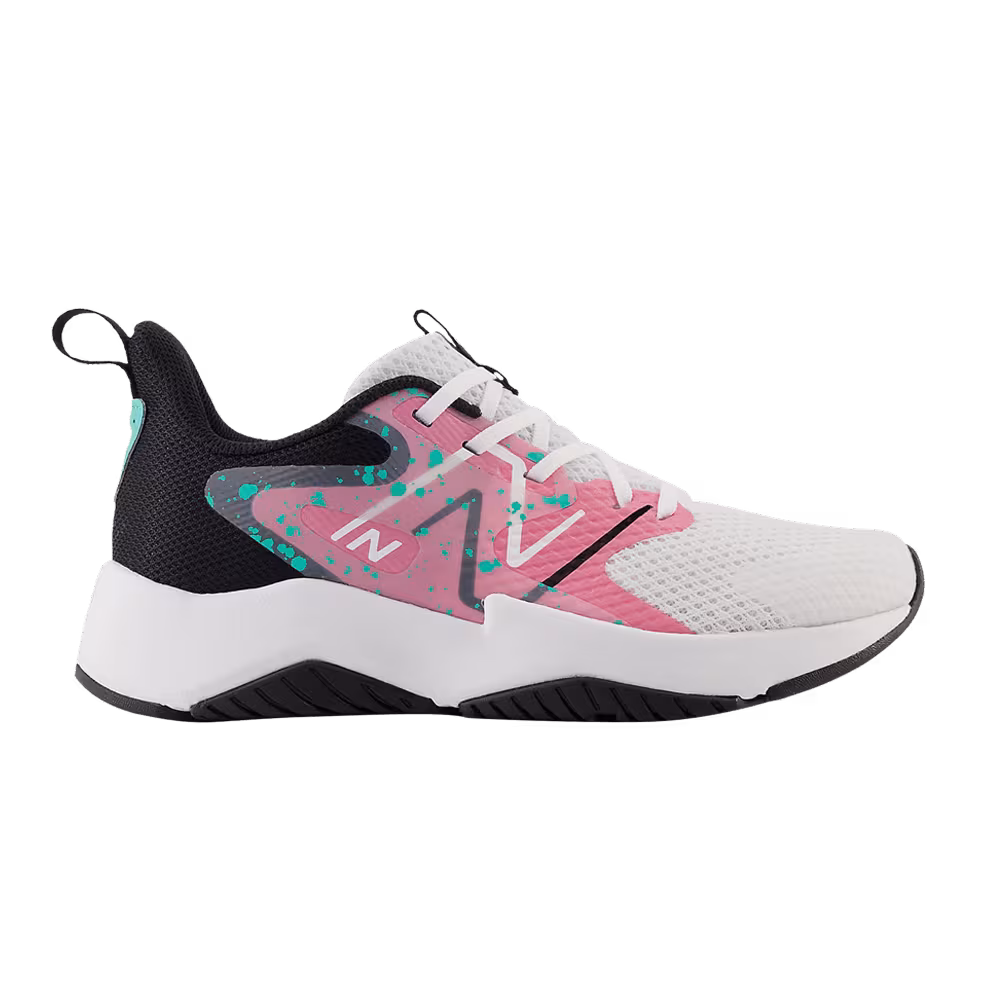 New Balance Rave Run v2 Big Kid White Real Pink Paint Splatter