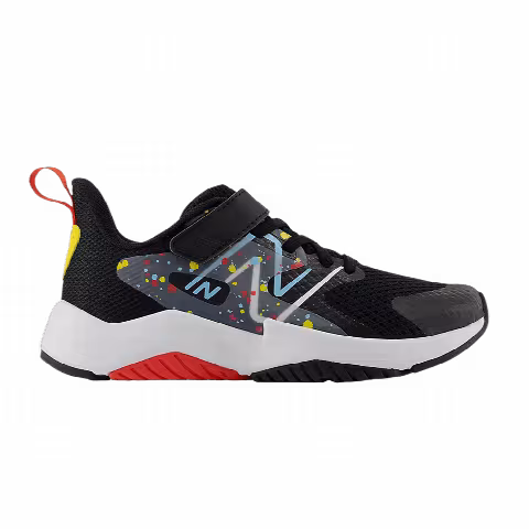 New Balance Rave Run v2 Bungee Lace Top Strap Big Kid 'Paint Splatter Pack - Black Blast Red Blue'