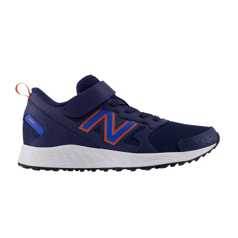 New Balance Fresh Foam 650 Bungee Lace Top Strap Big Kid Blue Oasis Orange