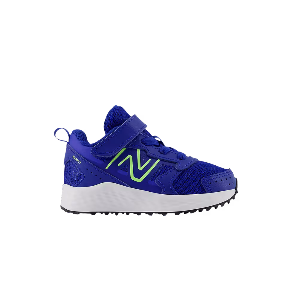 New Balance Fresh Foam 650 Bungee Lace Top Strap Toddler X-Wide Team Royal Bleached Lime Glow