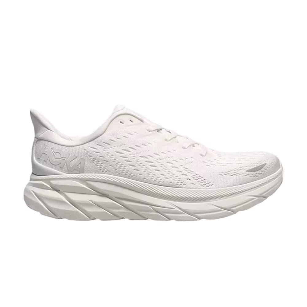 HOKA Clifton 8 2E Wide Triple White
