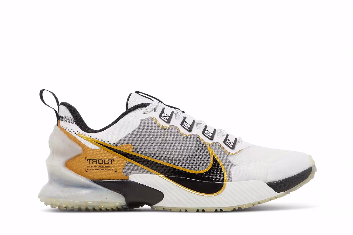 Nike Force Zoom Trout LTD TF White Metallic Gold, view 2