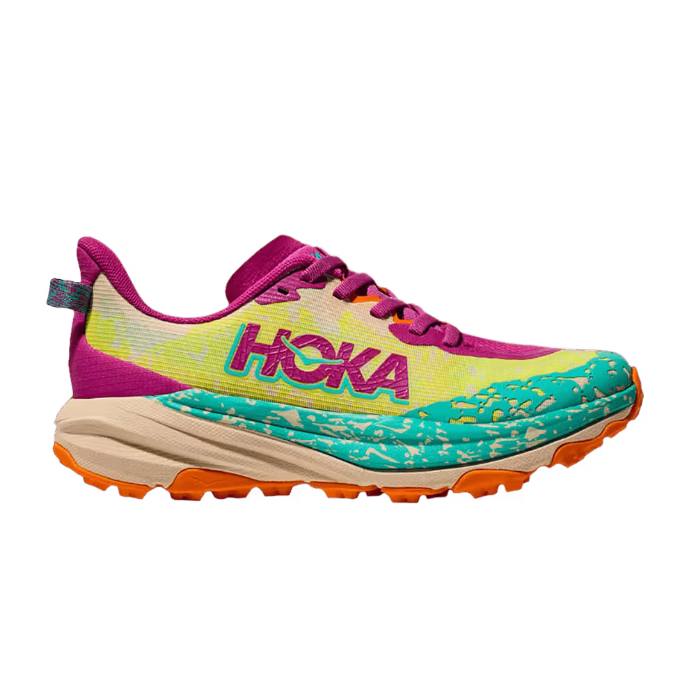 HOKA Speedgoat 6 Kids Fuchsia Electric Aqua