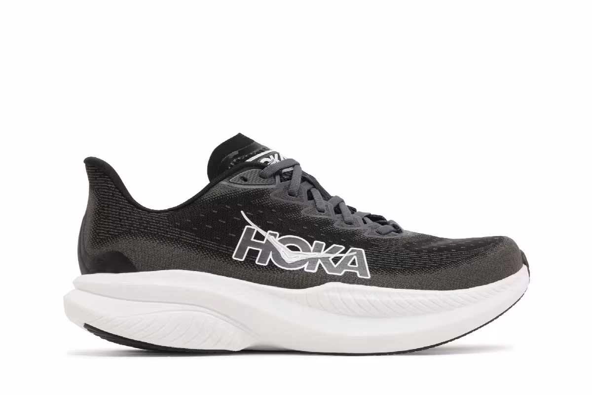 HOKA Mach 6 Wide Black White, view 2