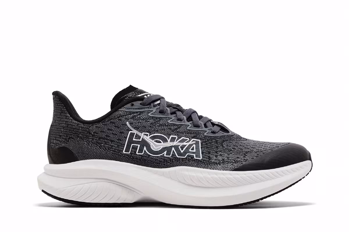 HOKA Mach 6 Kids Black White, view 2