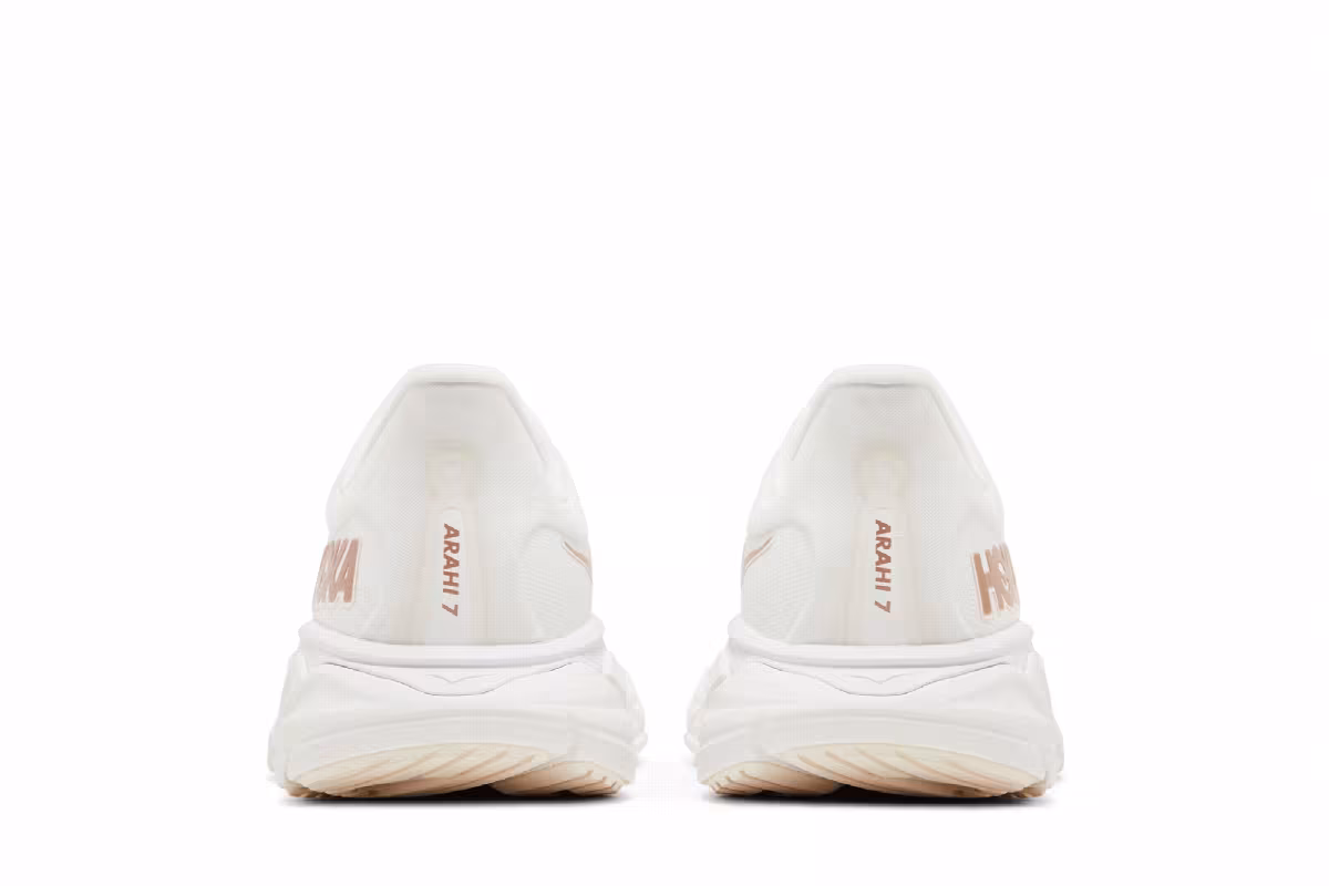 HOKA Women's Arahi 7 Blanc De Blanc Rose Gold, view 7
