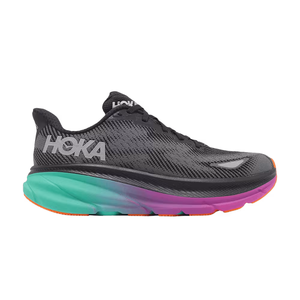 HOKA Women's Clifton 9 GORE-TEX Black Electric Aqua