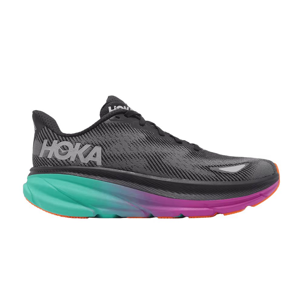 HOKA Clifton 9 GORE-TEX Black Electric Aqua