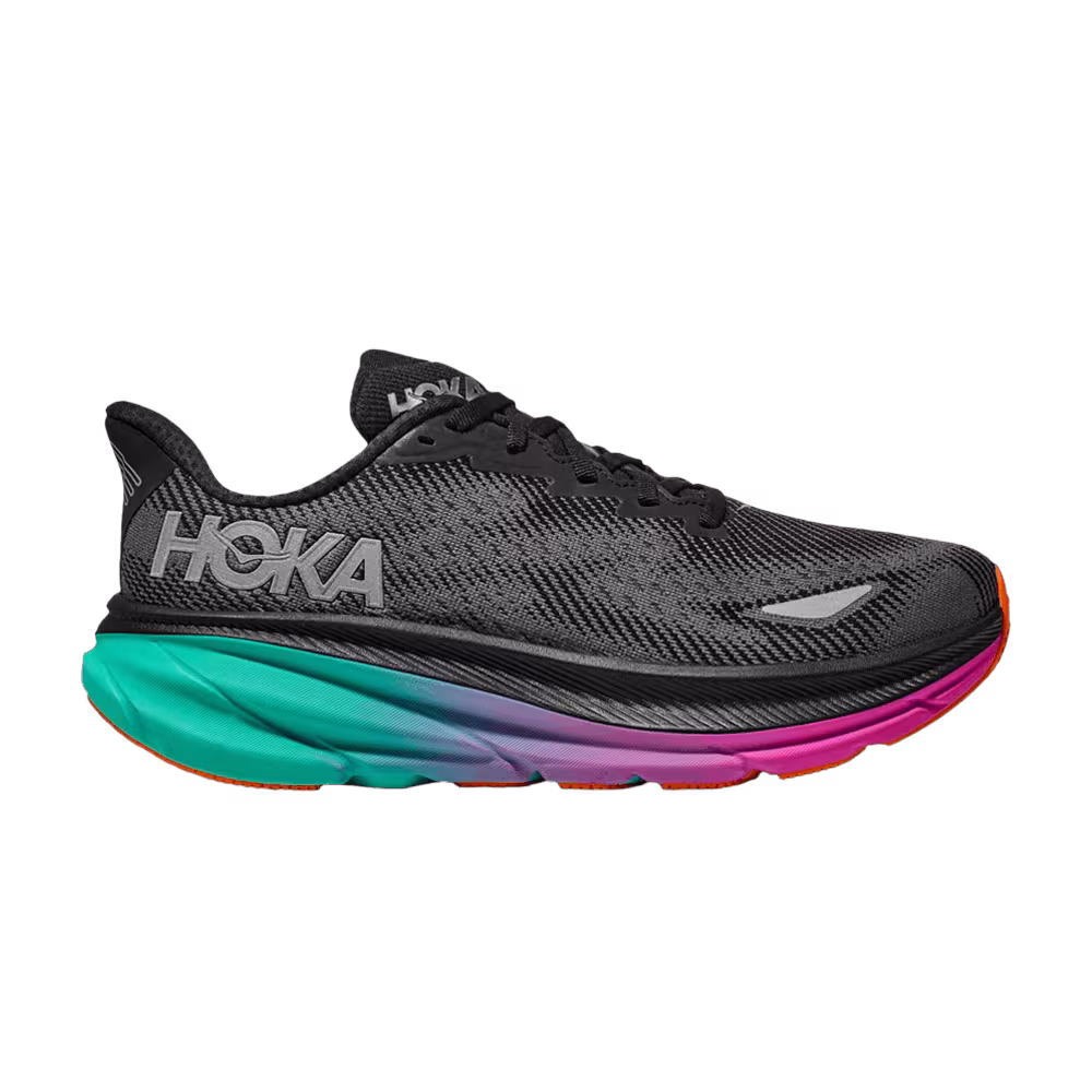 HOKA Women's Clifton 9 GORE-TEX Black Electric Aqua