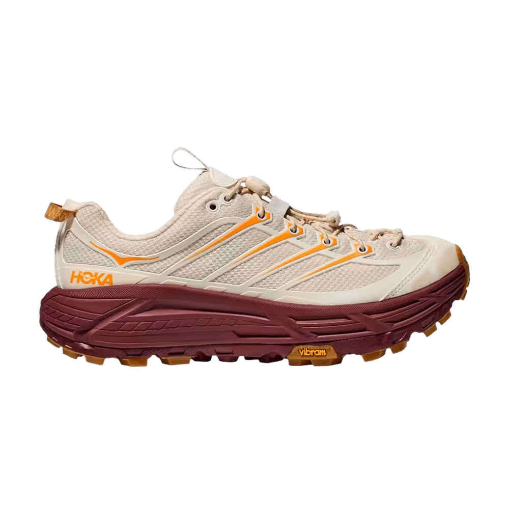 HOKA Mafate Three2 Vanilla Varsity Burgundy