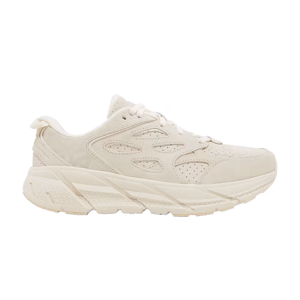 HOKA Clifton L Suede Eggnog