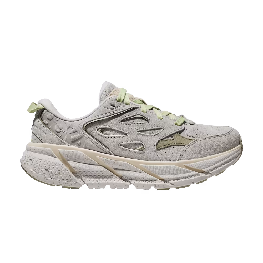HOKA Clifton L Suede Vaporous Barley