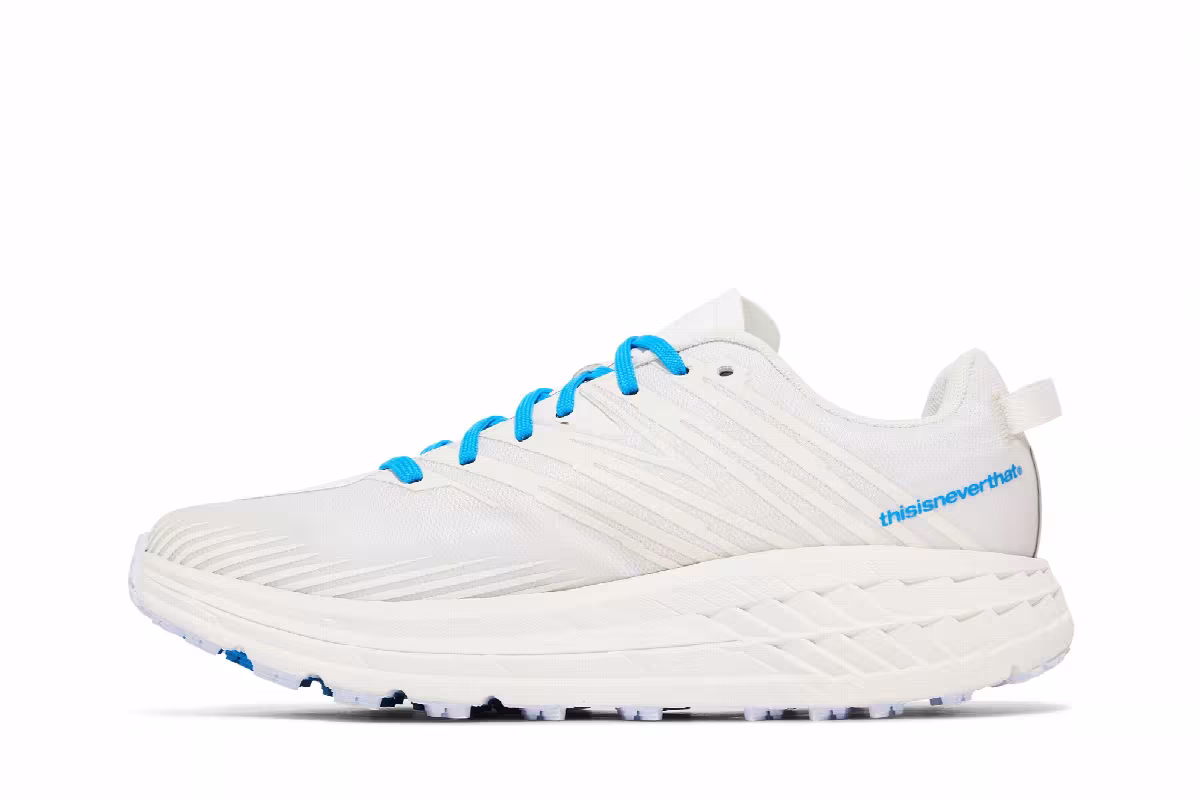 HOKA thisisneverthat x Speedgoat 4 Marshmallow Cyan, view 4