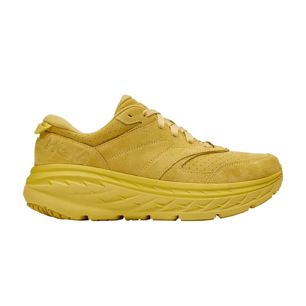 HOKA Bondi L Suede Celery Lima Bean
