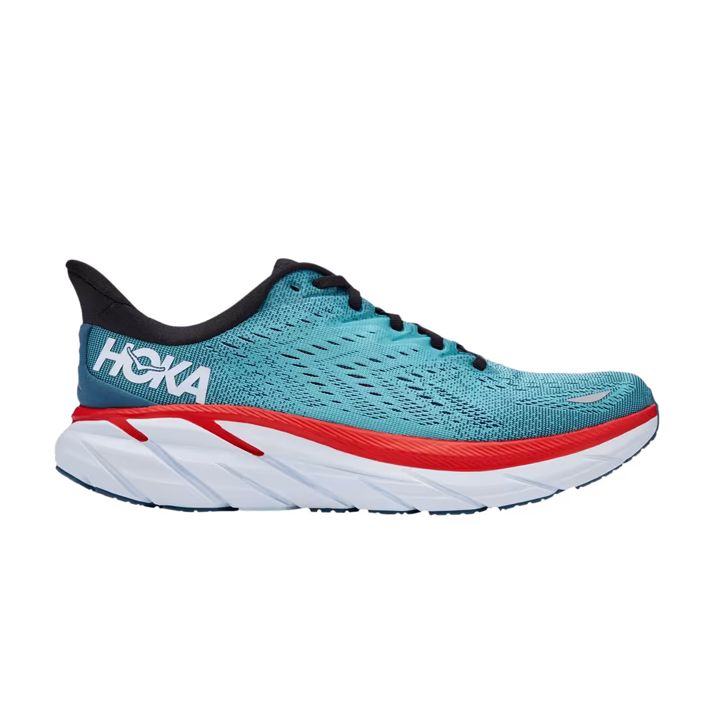 HOKA Clifton 8 2E Wide Real Teal Aquarelle