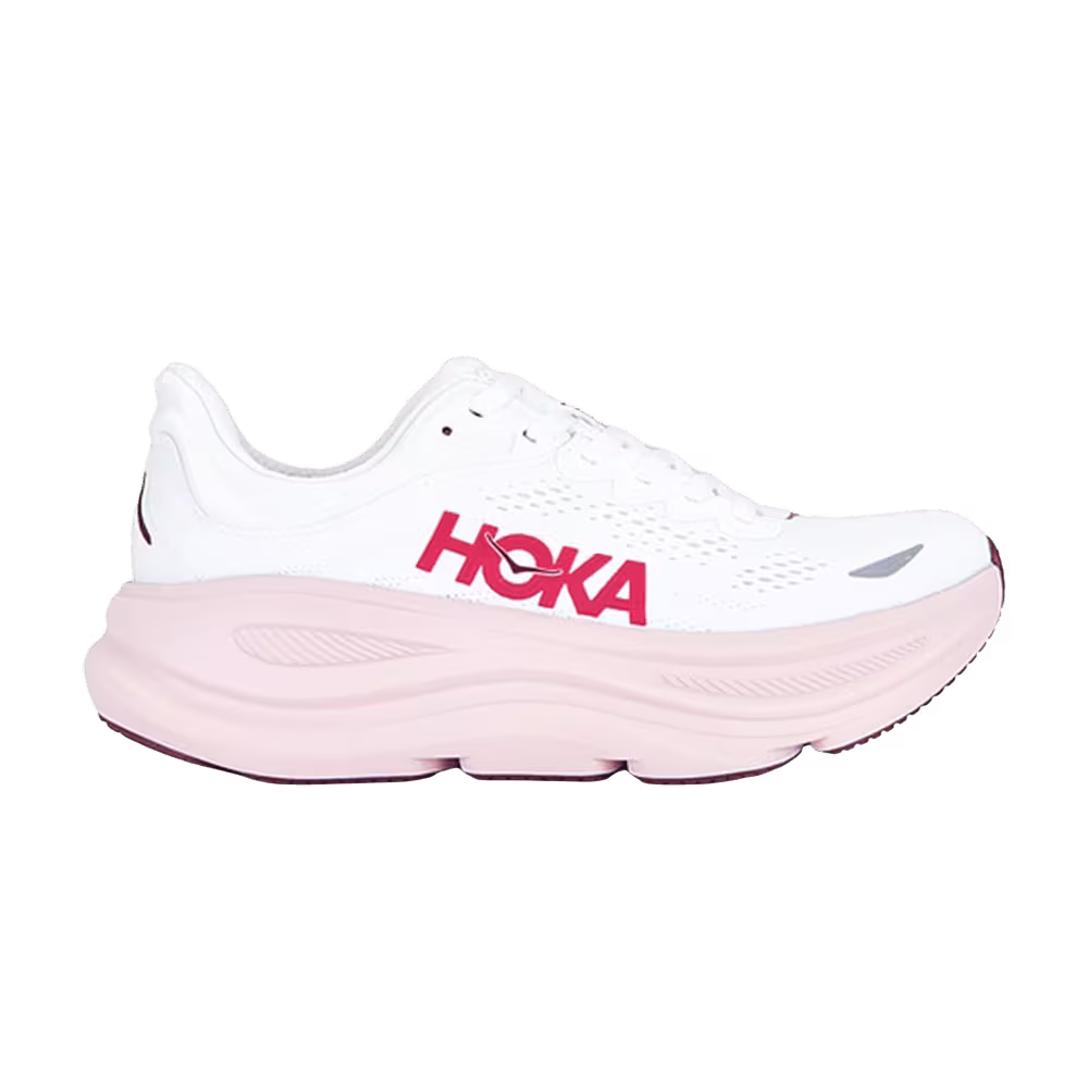 HOKA Women's Bondi 9 White Pink Opal