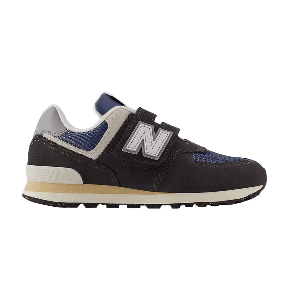 New Balance 574 Little Kid Wide Black Cement Slate Grey