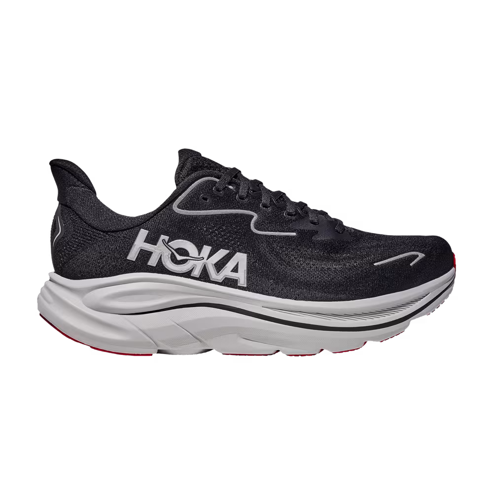 HOKA Clifton 10 Wide Black Silver