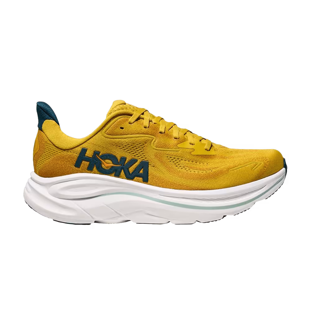 HOKA Clifton 10 2E Wide Yellow Gold Tidal Wave