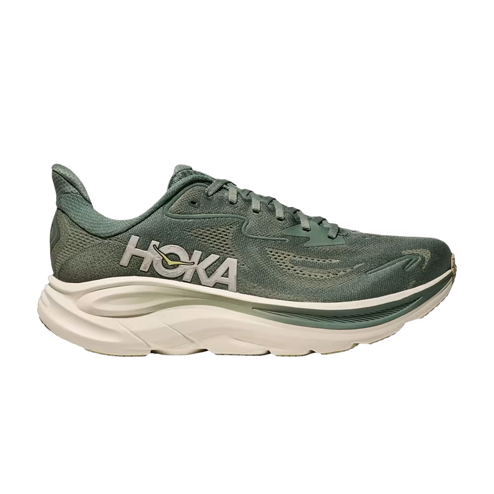 HOKA Clifton 10 2E Wide Fern Green Silver White