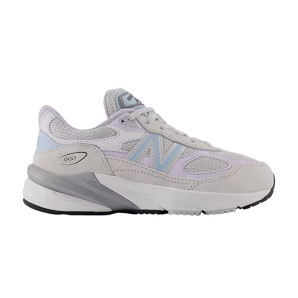 New Balance 990v6 Little Kid Grey Matter Bright Lavender