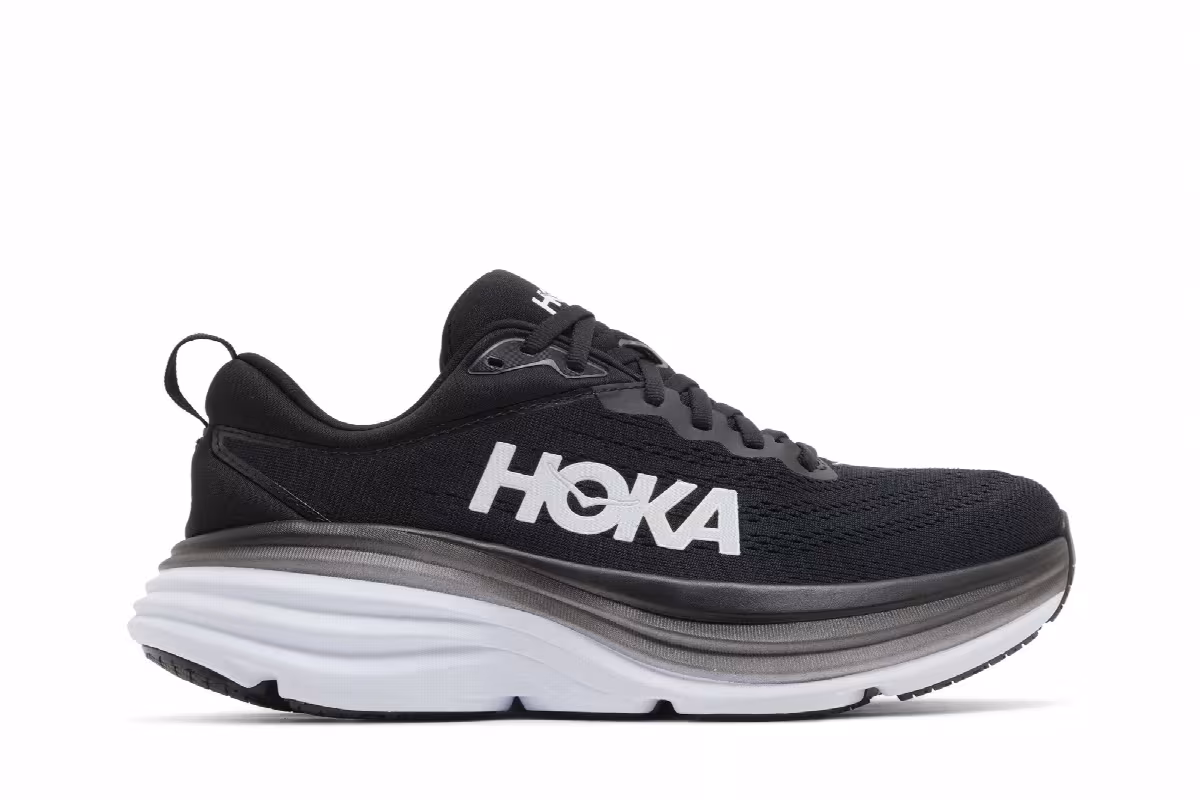 HOKA Women's Bondi 8 Black White, view 2