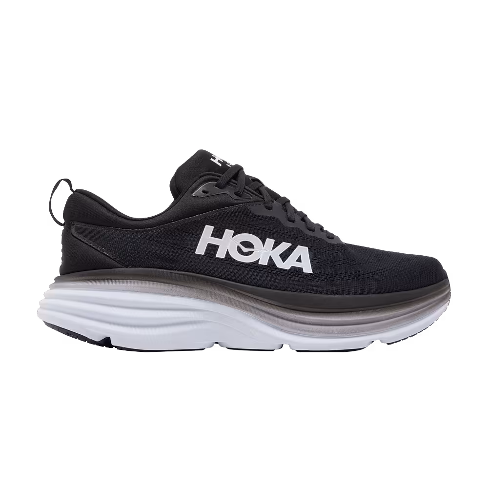 HOKA Bondi 8 2E Wide Black White