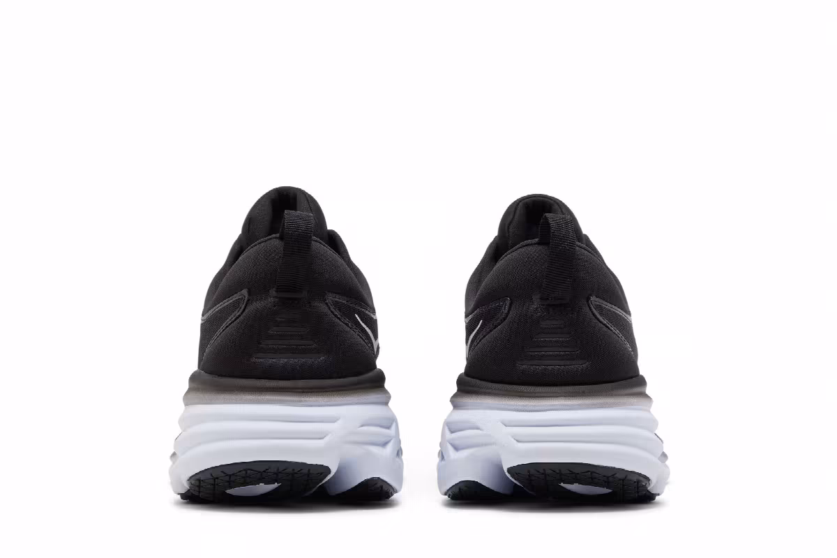 HOKA Bondi 8 2E Wide Black White, view 7