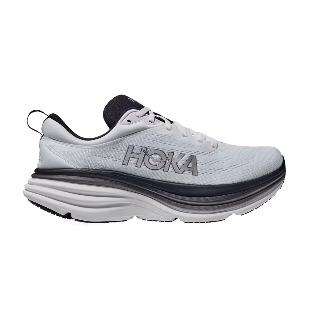 HOKA Bondi 8 2E Wide White Black