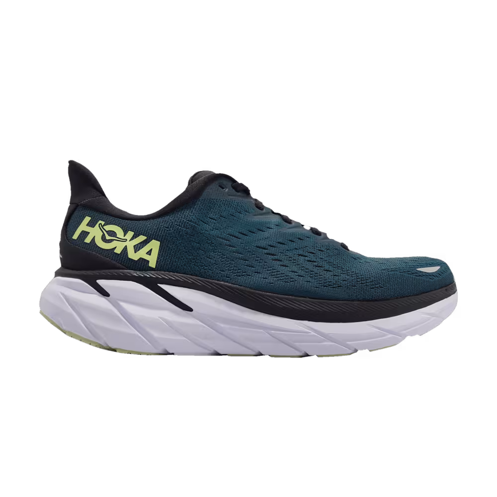 HOKA Clifton 8 2E Wide Blue Coral Butterfly